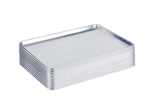 Aluminium bakery pan with galvanized iron wire reinforced rim heavy duty oven pan - Image 2