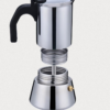 Stainless steel moka pot coffee maker with wide bottom