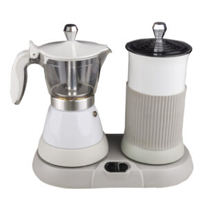 Aluminum coffee moker set aluminum moka pot with milk frother set