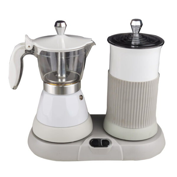 Aluminum coffee moker set aluminum moka pot with milk frother set