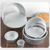 Anodized aluminum cake pan with removable bottom with bevel edge