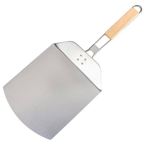 Stainless steel pizza peel with foldable handle square shovel head pizza shovel 24cm