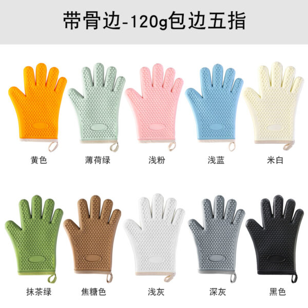 Nonstick silicone and cotton oven mitts - Image 2