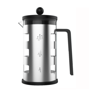 High borosilicate glass and stainless steel french press with mental handle 350ml 600ml 800ml coffee maker