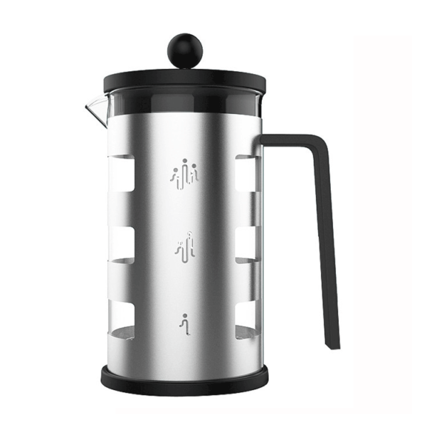 High borosilicate glass and stainless steel french press with mental handle 350ml 600ml 800ml coffee maker